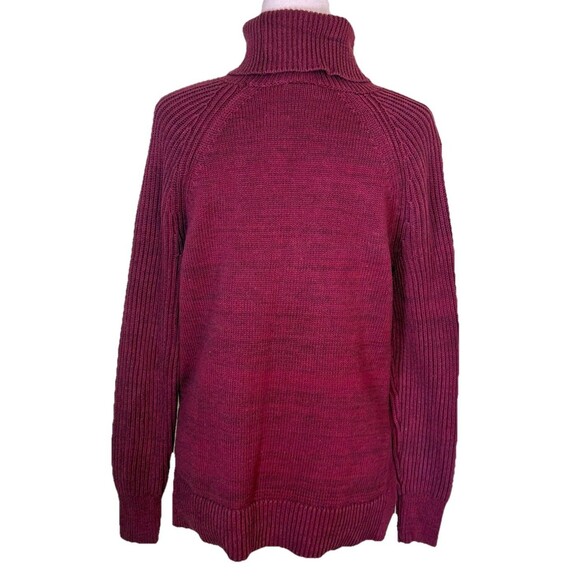 Gap Women's Burgundy Cable Knit Turtleneck Chunky Sweater Cozy Winter Cabin Sm - Picture 3 of 8